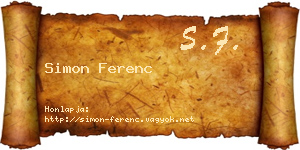 Simon Ferenc névjegykártya
