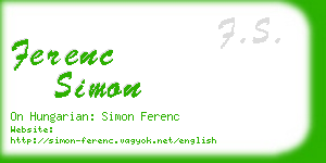 ferenc simon business card